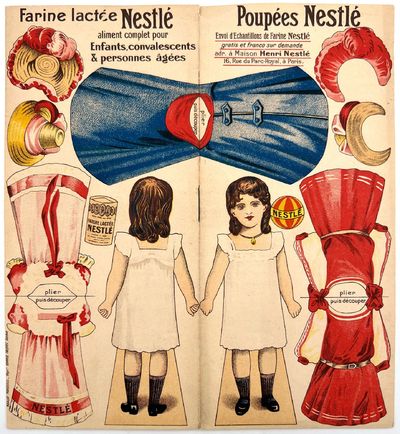 Poupées Nestlé" -- Uncut Advertising Paper Doll