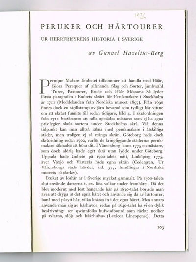 Peruker och hårtourer. Ur herrfrisyrens historia…