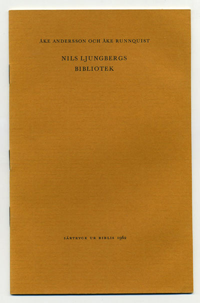 Nils Ljungbergs bibliotek. Särtryck ur Biblis.