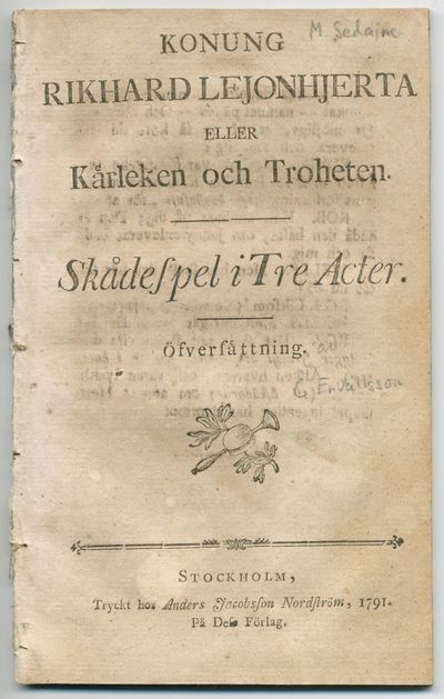 Konung Rikhard Lejonhjerta eller kärleken och…