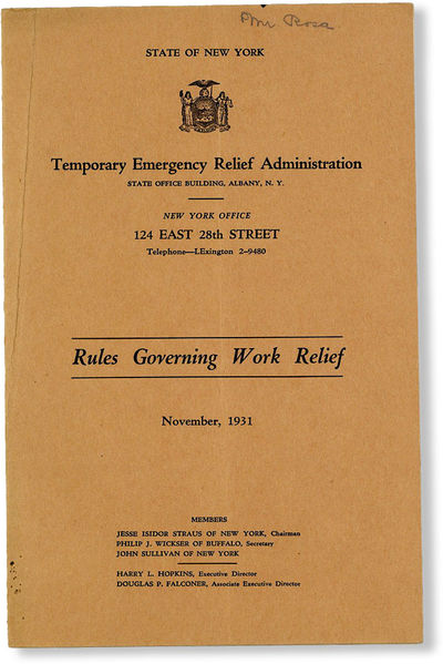 Rules Governing Work Relief, November, 1931