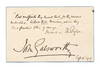 Autograph Quotation SIGNED, on post card size stationery card , n.p., Sept. 15, 1919