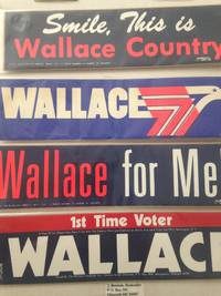 image of George Wallace Presidential campaign unused bumper stickers. Four in protective sleeves.