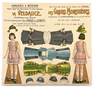 Uncut Paper Doll Advertising Anti-Lice Shampoo