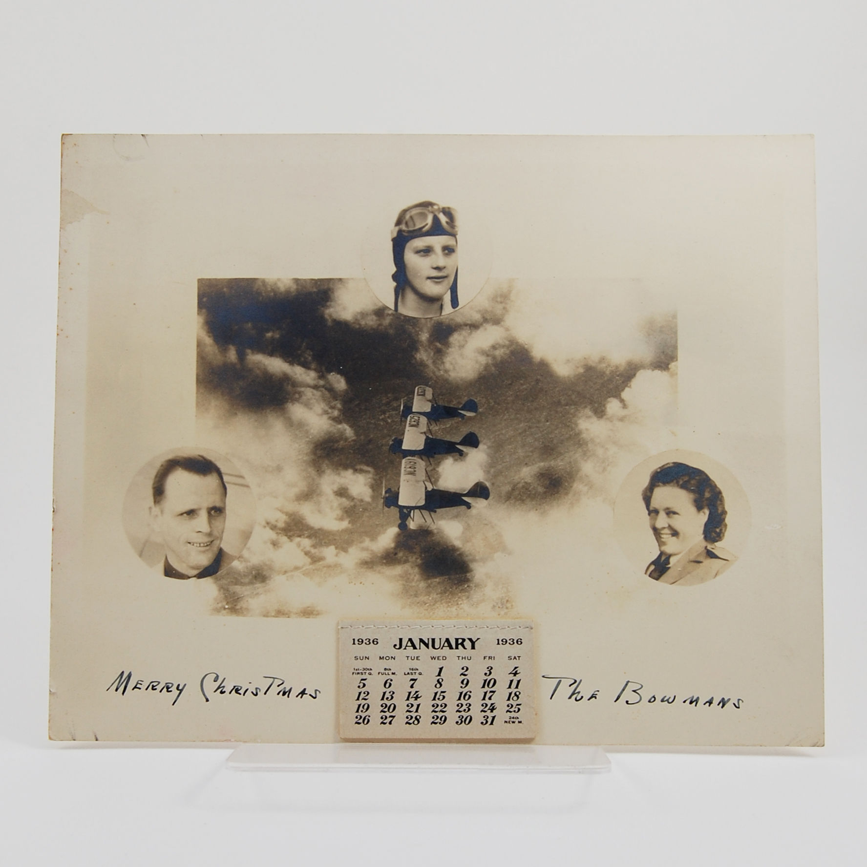 calendar-for-1936-depicting-pilot-martie-bowman-in-her-waco-inf-biplane-and-her-daughter-larnie-bowman-allen-by-martie-bowman-1935-from-alembic-rare-books-sku-340