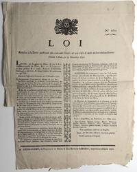 Broadside legal proclamation on the debt of the clergy: Loi Relative à la dette...