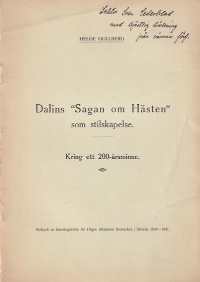 Dalins ‘Sagan om hästen’ som stilskapelse. Kring…