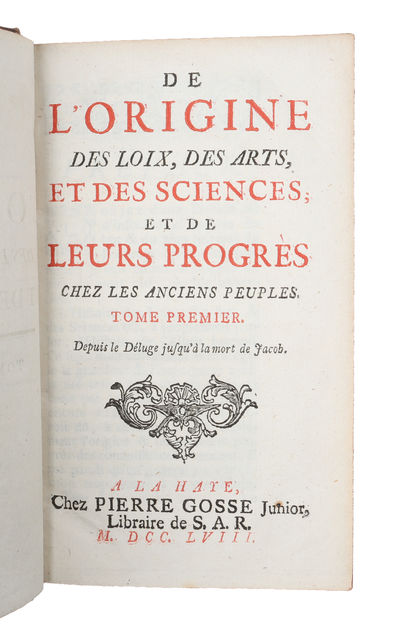 De l'origine des loix, des arts et des sciences…