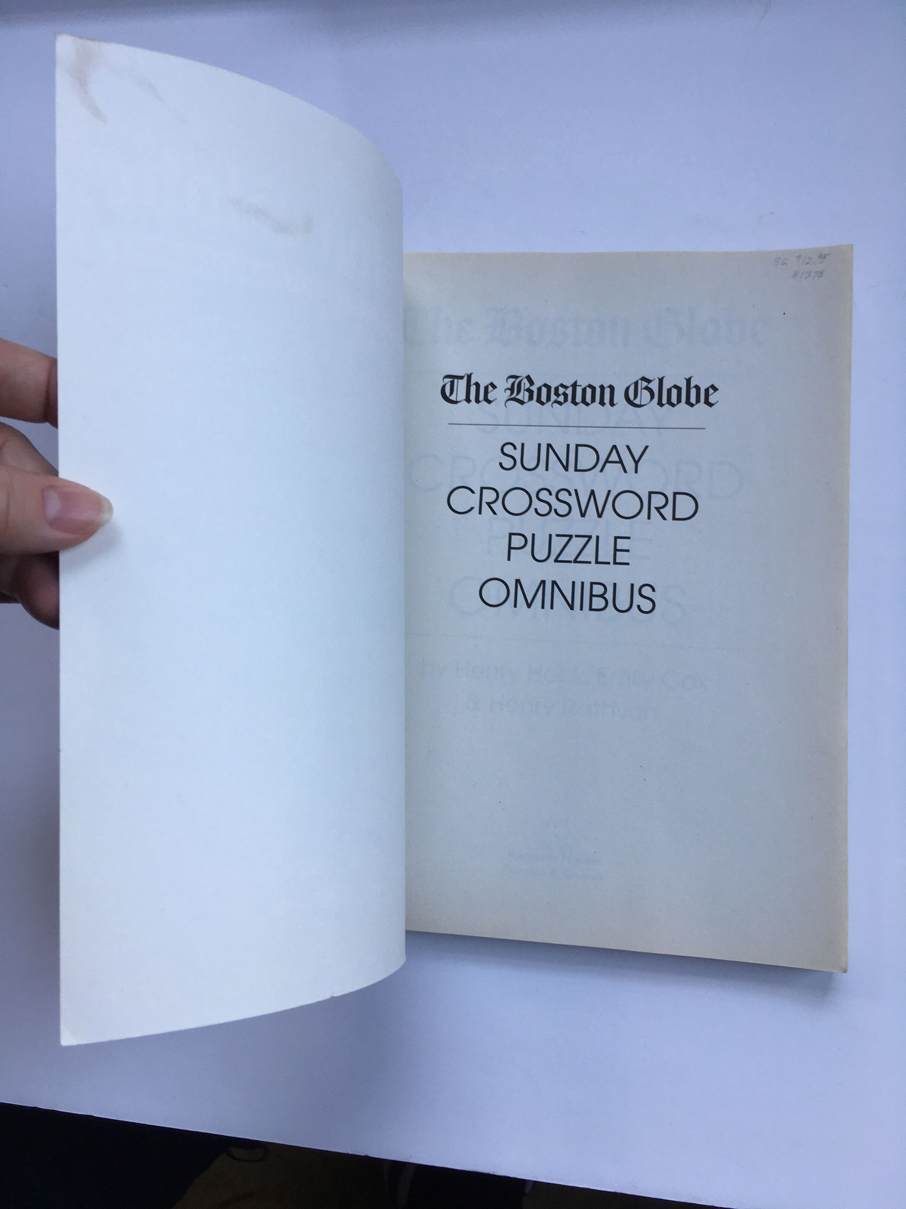 The boston globe sunday crossword omnibus, volume 1 [book]