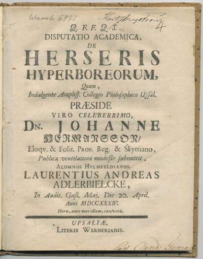 Disputatio academica, de herseris hyperboreorum.…