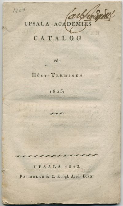 Upsala academies catalog för höst-terminen 1823.