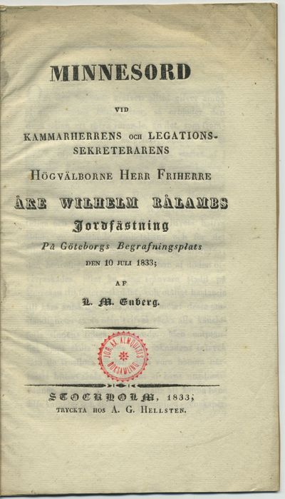 Minnesord vid kammarherrens och…
