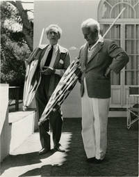 Original photograph of Charlie Chaplin and Jean Cocteau, circa 1955 by Charlie Chaplin, Jean Cocteau - 1955