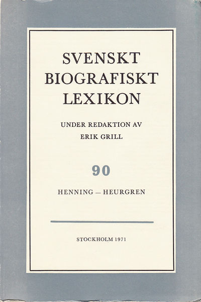 Svenskt Biografiskt Lexikon. Häfte 90 [=Band 18]…