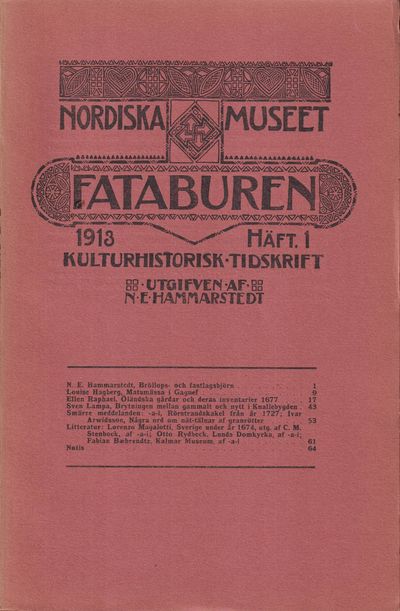 Fataburen. Kulturhistorisk tidskrift. 1913, häfte…