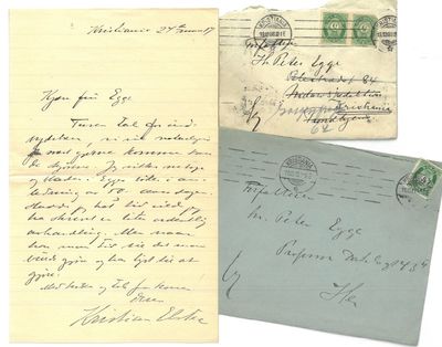 12 brev fra Kristian Elster til Peter Egge datert…