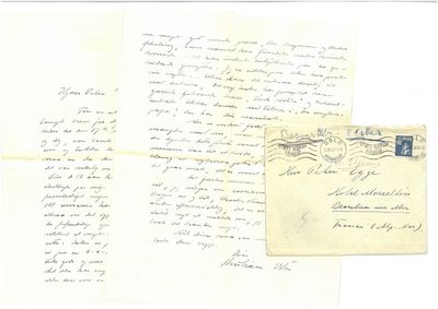 12 brev fra Kristian Elster til Peter Egge datert mellom 18. desember 1908 og 4. mai 1946. Ni av brevene ifrankerte konvolutter. (photo 2)