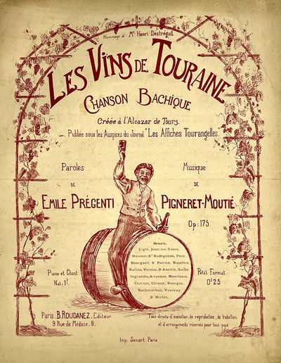 [SHEET MUSIC] Les Vins de Touraine - Chanson Bachique