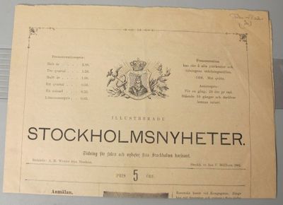 Illustrerade Stockholmsnyheter. Tidning för fakta…