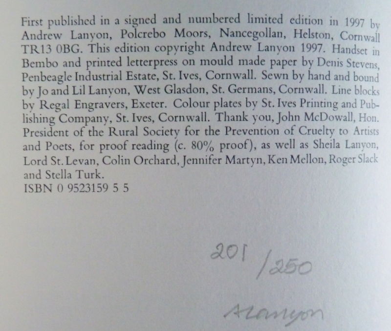 BIBLIO The Quick Change Act by Andrew Lanyon Original black cloth in cream d/w. 1997