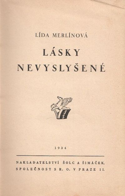 La Sky Nevyslya Ena C Unanswered Loves By Merlanova Lada E G Pecha A Kova 1906 19 Search For Rare Books Abaa