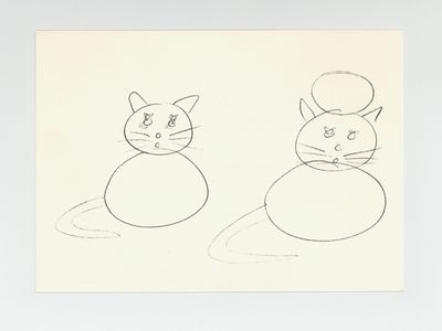 Exhibition card: William Wegman: Drawings & Videotapes at Francoise Lambert & Claire Copley (n.d.)