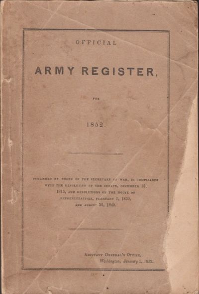 Official Army Register for 1852
