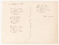 Signed autograph manuscript from Hugo's Cromwell: Ballade du Fou [Jester's Ballad]
