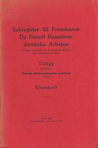 Skregister till Presidenten D:r Berndt Hasselrots…