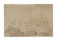 Junction of the Potomac and Shenandoha ... Harper's Ferry [graphite and wash drawing, signed, titled and dated by Andrews, accomplished during the Prince of Wales's tour of America in 1860]