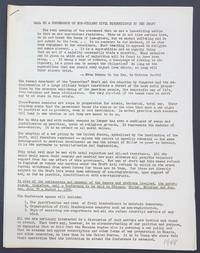 cover of Call to a Conference on Non-Violent Civil Disobedience to the Draft