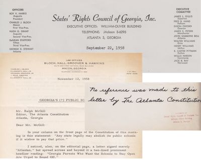 Catalog 2, Item #11 Ephemera from the States' Rights Council of Georgia