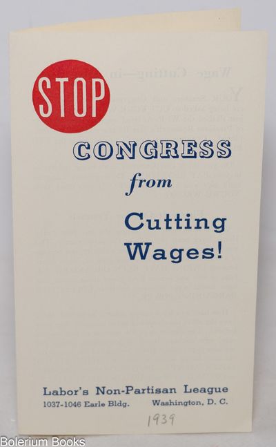 Stop Congress from Cutting Wages!