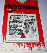 Here is Your Monster Manual for Curse of Frankenstein [and] Horror of Dracula. Frankenstein Spills it..! Dracula Drinks It! A Double Dose of Full-Color Thrills! Produced by Hammer Films. Released by Seven Arts Pictures