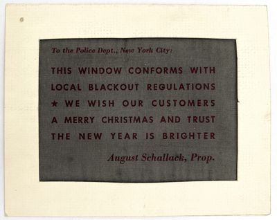 WWII-era Blackout Regulations Notice...