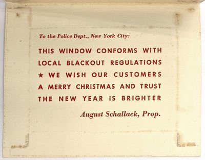 WWII-era Blackout Regulations Notice...; (photo 1)