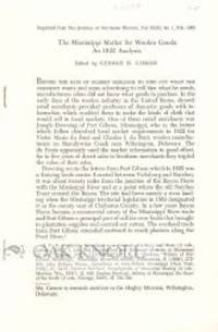 MISSISSIPPI MARKET FOR WOOLEN GOODS: AN 1822 ANALYSIS