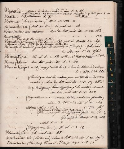 Medical vocabulary - annotated manuscript
