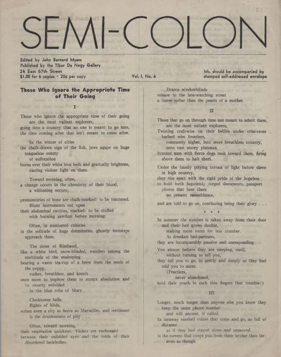 SEMI-COLON Vol. 1 No. 6