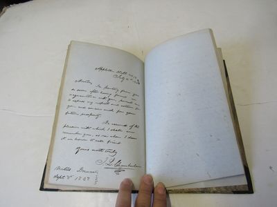 Bowdoin College Yearbook for 1848, belonging to E.W. Morton (1856-1894), with notes and signatures of fellow students, including the future Civil War General Joshua Chamberlain