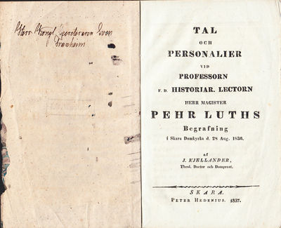 Tal och personalier vid professorn f.d.…