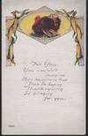 THANKSGIVING POSTCARD WITH TURKEY