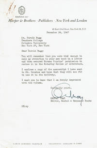 image of TYPED LETTER SIGNED by ORDWAY TEAD as editor of Social_Economic Books at Harper_Brothers to the EDUCATION PIONEER HAROLD RUGG.