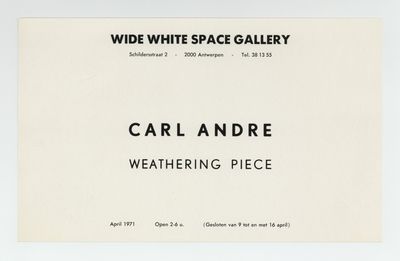 Carl Andre: Weathering Piece ([22 April-6 May] 1971)