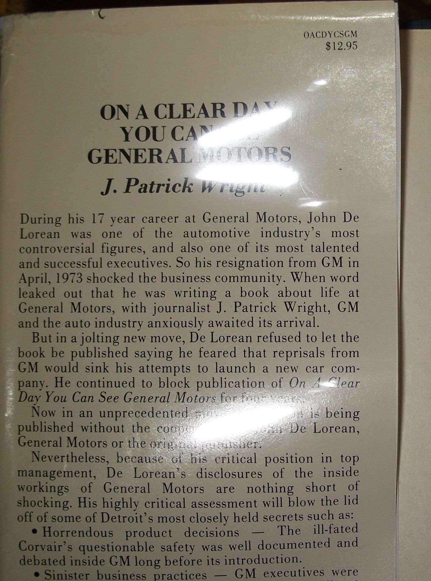 On A Clear Day You Can See General Motors Very Scarce Signed Edition | Biblio