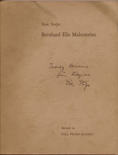 Bernhard Elis Malmström. Studier i hans…