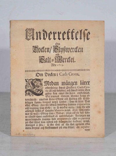 Underrettelse om docken/ slysswercken och…