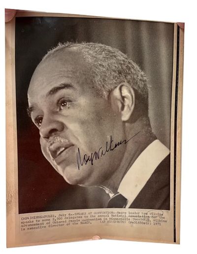 AP Wirephoto of Wilkins which has been SIGNED by "Roy Wilkins