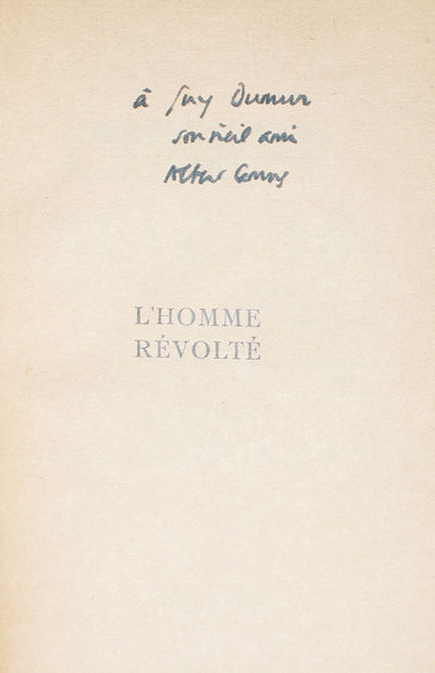 L'Homme révolté.  - [PRESENTATION-COPY] (photo 2)