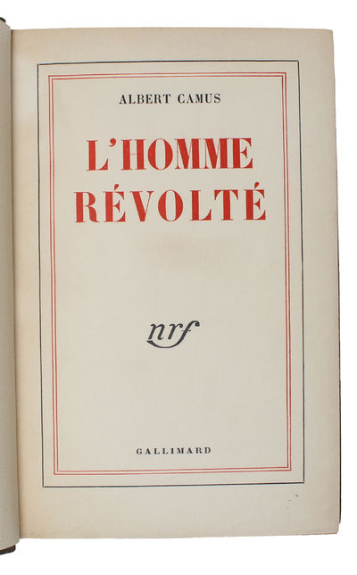 L'Homme révolté.  - [PRESENTATION-COPY] (photo 3)